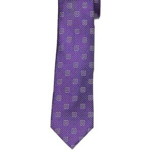 NWOT Jos A Bank Purple Silk Tie Geometric Pattern Men's